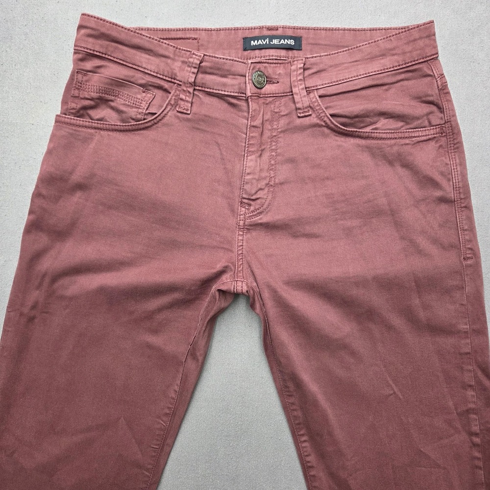 Mavi Jeans Zach Straight Leg Pants Mens 31x34 Burgundy Maroon Cotton Stretch